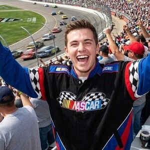 Vintage Jeff Hamilton JH Design NASCAR Racing Team Black Blue 90s Jacket 2XL